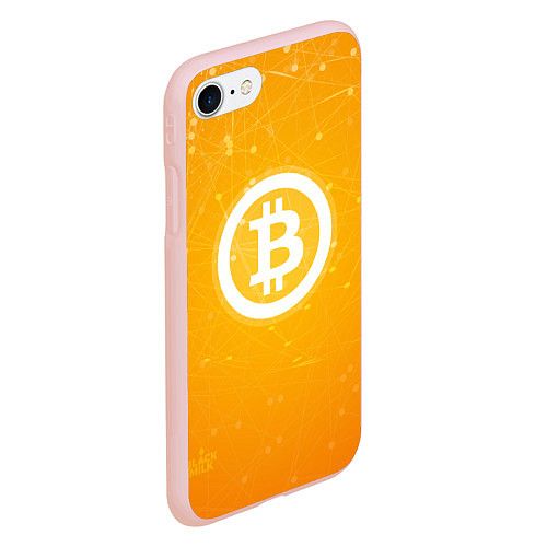Чехол iPhone 7/8 матовый Bitcoin Orange / 3D-Светло-розовый – фото 2