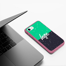 Чехол iPhone 7/8 матовый Gray Green, цвет: 3D-малиновый — фото 2