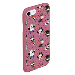 Чехол iPhone 7/8 матовый Лесные супергерои, цвет: 3D-малиновый — фото 2