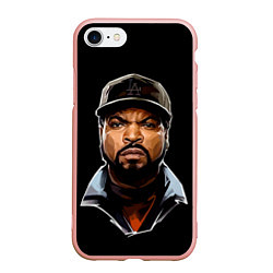 Чехол iPhone 7/8 матовый Ice Cube, цвет: 3D-светло-розовый