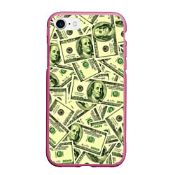 Чехол iPhone 7/8 матовый Benjamin Franklin, цвет: 3D-малиновый