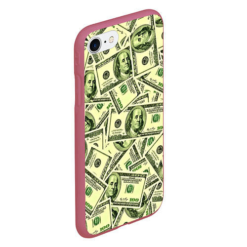 Чехол iPhone 7/8 матовый Benjamin Franklin / 3D-Малиновый – фото 2