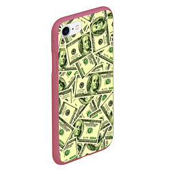 Чехол iPhone 7/8 матовый Benjamin Franklin, цвет: 3D-малиновый — фото 2