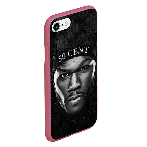 Чехол iPhone 7/8 матовый 50 cent: black style / 3D-Малиновый – фото 2