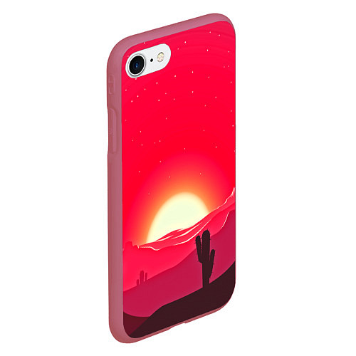 Чехол iPhone 7/8 матовый Gorgeous sunset / 3D-Малиновый – фото 2