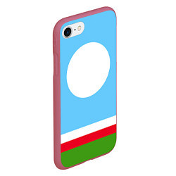 Чехол iPhone 7/8 матовый Республика Саха, цвет: 3D-малиновый — фото 2