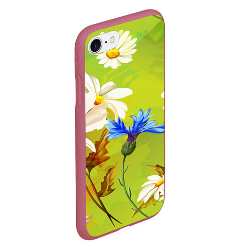 Чехол iPhone 7/8 матовый Цветочный мир / 3D-Малиновый – фото 2