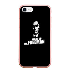 Чехол iPhone 7/8 матовый Wake up Mr. Freeman, цвет: 3D-светло-розовый