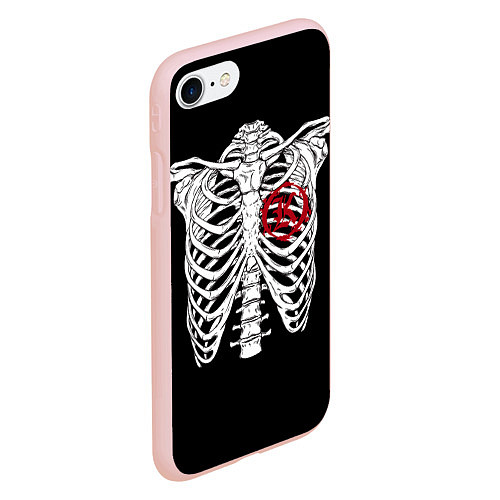 Чехол iPhone 7/8 матовый Кукрыниксы: Скелет / 3D-Светло-розовый – фото 2