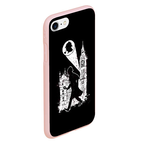 Чехол iPhone 7/8 матовый Шерлок Холмс / 3D-Светло-розовый – фото 2