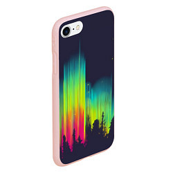 Чехол iPhone 7/8 матовый Северное сияние, цвет: 3D-светло-розовый — фото 2