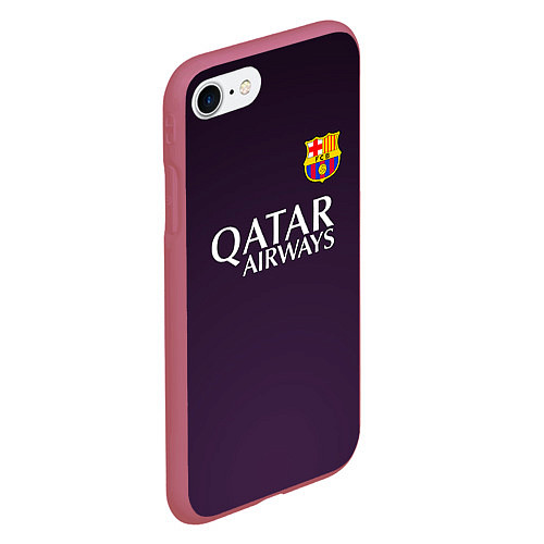 Чехол iPhone 7/8 матовый Barcelona FC: Violet / 3D-Малиновый – фото 2