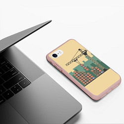 Чехол iPhone 7/8 матовый Стройка, цвет: 3D-светло-розовый — фото 2