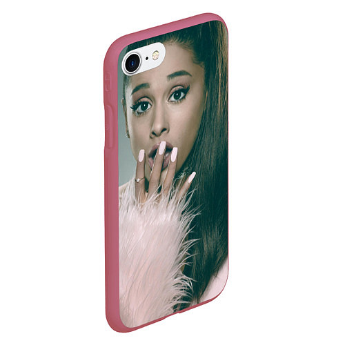 Чехол iPhone 7/8 матовый Ariana Grande / 3D-Малиновый – фото 2