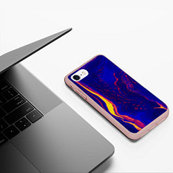 Чехол iPhone 7/8 матовый Ультрафиолетовые разводы, цвет: 3D-светло-розовый — фото 2