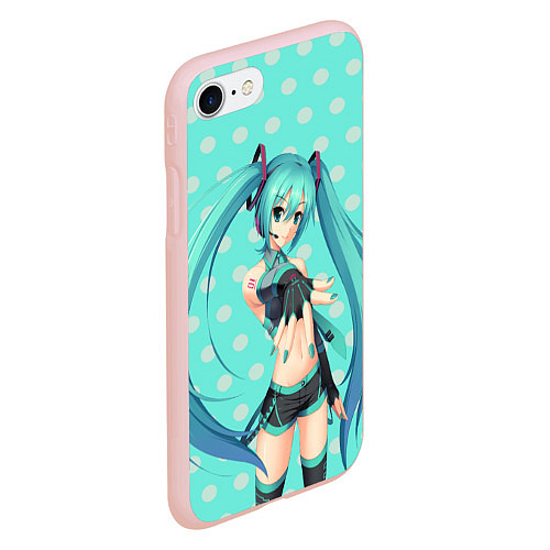 Чехол iPhone 7/8 матовый Hatsune Miku / 3D-Светло-розовый – фото 2