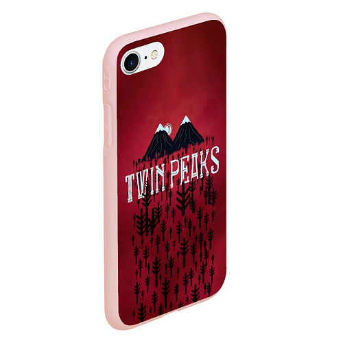 Чехол iPhone 7/8 матовый Twin Peaks Wood / 3D-Светло-розовый – фото 2