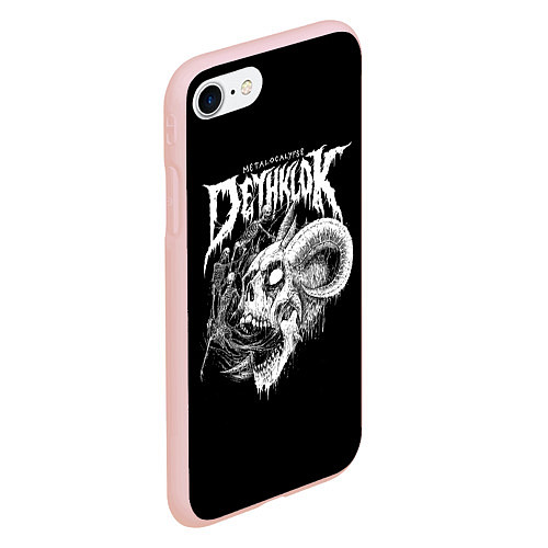 Чехол iPhone 7/8 матовый Dethklok: Goat Skull / 3D-Светло-розовый – фото 2