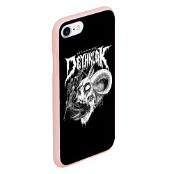 Чехол iPhone 7/8 матовый Dethklok: Goat Skull, цвет: 3D-светло-розовый — фото 2