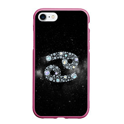 Чехол iPhone 7/8 матовый Космический Рак, цвет: 3D-малиновый