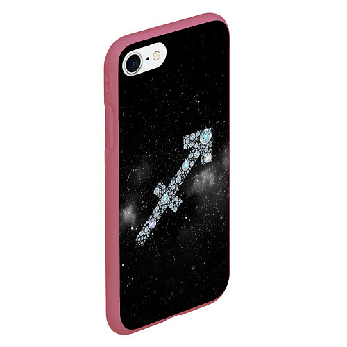 Чехол iPhone 7/8 матовый Космический Стрелец / 3D-Малиновый – фото 2