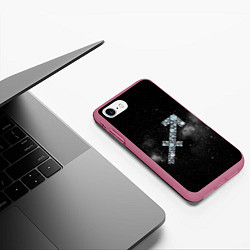 Чехол iPhone 7/8 матовый Космический Стрелец, цвет: 3D-малиновый — фото 2