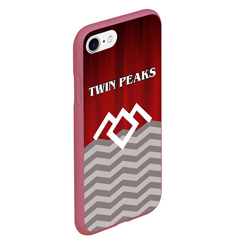 Чехол iPhone 7/8 матовый Twin Peaks / 3D-Малиновый – фото 2