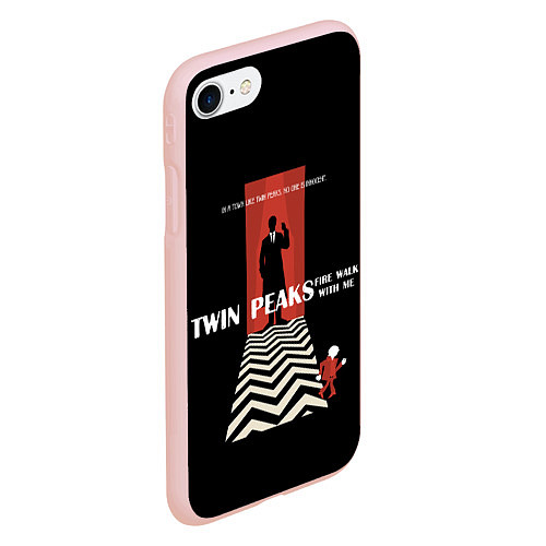 Чехол iPhone 7/8 матовый Twin Peaks Man / 3D-Светло-розовый – фото 2