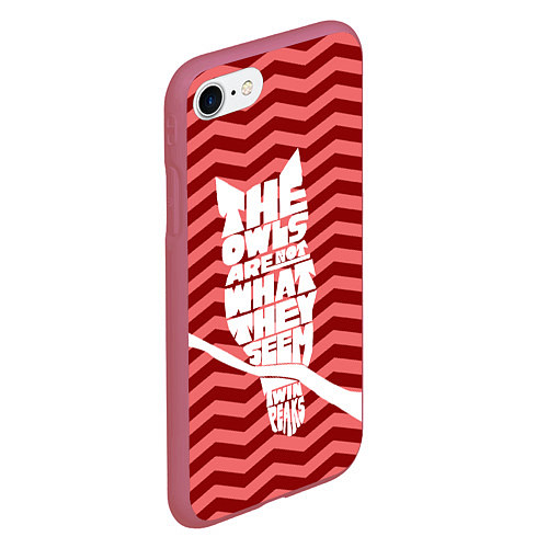 Чехол iPhone 7/8 матовый Twin Peaks: The Owls / 3D-Малиновый – фото 2