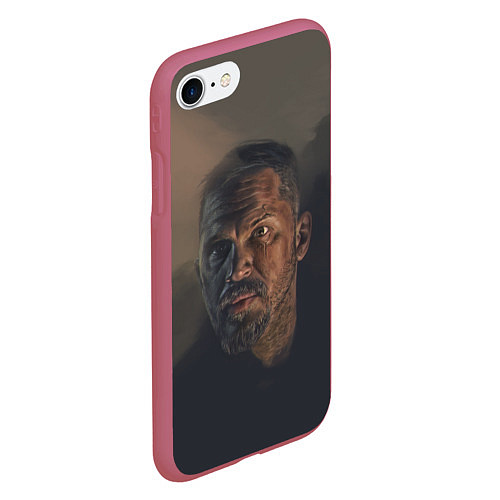 Чехол iPhone 7/8 матовый Том Харди со шрамом / 3D-Малиновый – фото 2