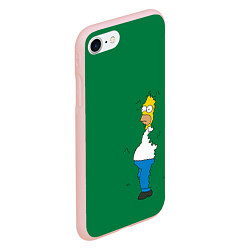 Чехол iPhone 7/8 матовый Гомер в кустах, цвет: 3D-светло-розовый — фото 2
