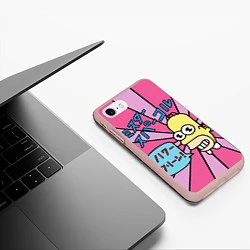Чехол iPhone 7/8 матовый Japanesse Homer, цвет: 3D-светло-розовый — фото 2