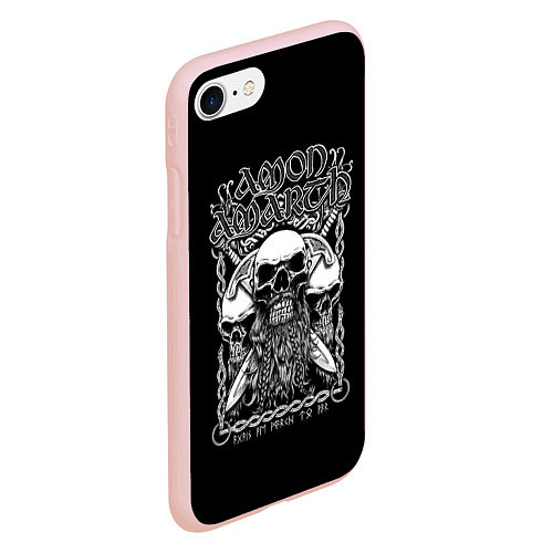 Чехол iPhone 7/8 матовый Amon Amarth: Trio Skulls / 3D-Светло-розовый – фото 2