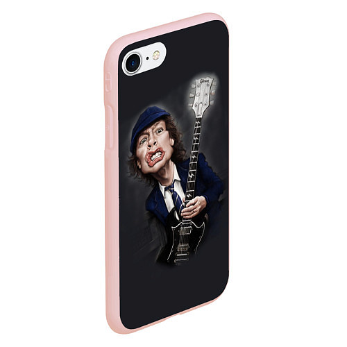 Чехол iPhone 7/8 матовый AC/DC: Guitarist / 3D-Светло-розовый – фото 2