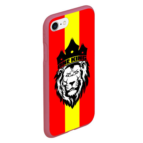 Чехол iPhone 7/8 матовый One Lion King / 3D-Малиновый – фото 2