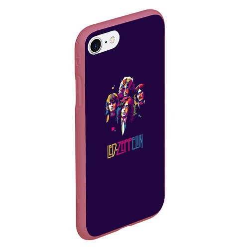 Чехол iPhone 7/8 матовый Led Zeppelin Color / 3D-Малиновый – фото 2