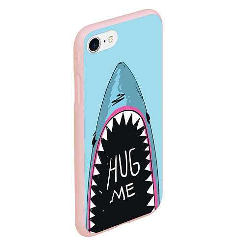 Чехол iPhone 7/8 матовый Shark: Hug me / 3D-Светло-розовый – фото 2