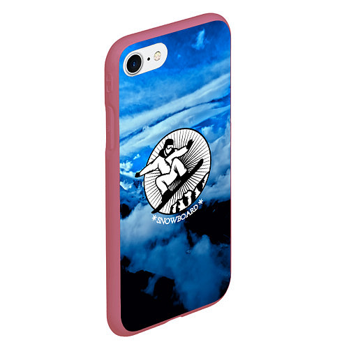 Чехол iPhone 7/8 матовый Snowboard / 3D-Малиновый – фото 2