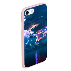 Чехол iPhone 7/8 матовый Извержение вулкана, цвет: 3D-светло-розовый — фото 2