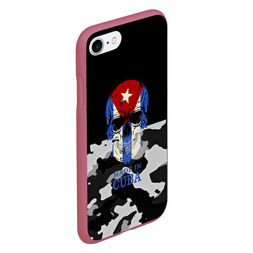 Чехол iPhone 7/8 матовый Made in Cuba / 3D-Малиновый – фото 2