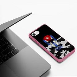 Чехол iPhone 7/8 матовый Made in Cuba, цвет: 3D-малиновый — фото 2