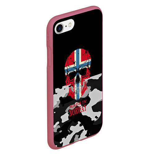 Чехол iPhone 7/8 матовый Made in Norway / 3D-Малиновый – фото 2