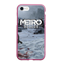 Чехол iPhone 7/8 матовый Metro Exodus, цвет: 3D-малиновый