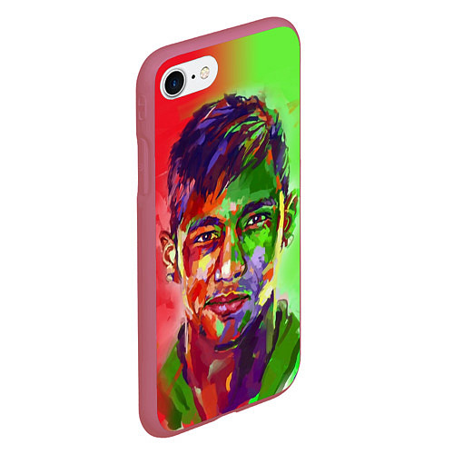Чехол iPhone 7/8 матовый Neymar Art / 3D-Малиновый – фото 2