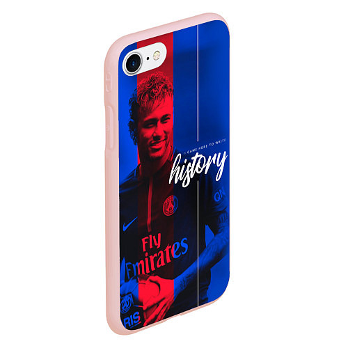 Чехол iPhone 7/8 матовый Neymar History / 3D-Светло-розовый – фото 2