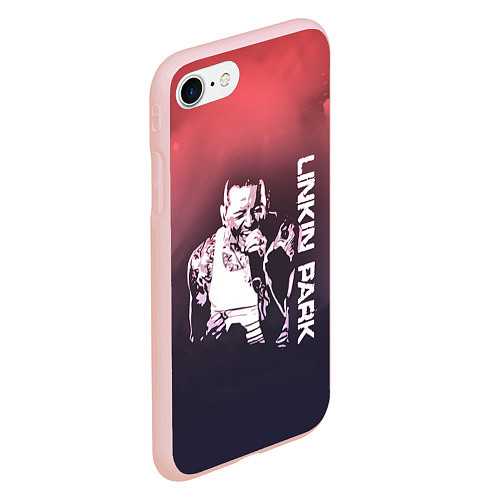 Чехол iPhone 7/8 матовый Linkin Park Честер / 3D-Светло-розовый – фото 2