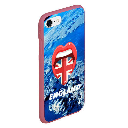 Чехол iPhone 7/8 матовый England / 3D-Малиновый – фото 2