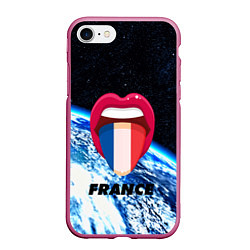 Чехол iPhone 7/8 матовый France, цвет: 3D-малиновый