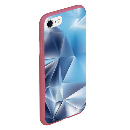 Чехол iPhone 7/8 матовый Blue abstract / 3D-Малиновый – фото 2