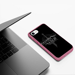 Чехол iPhone 7/8 матовый Shadow of War, цвет: 3D-малиновый — фото 2